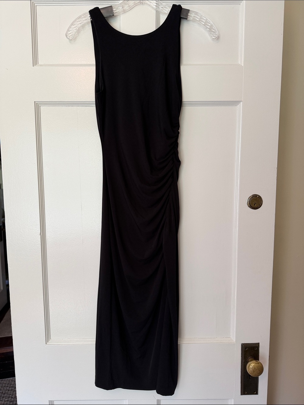 Banana Republic Black Sleeveless Ruched Midi Dress NWT